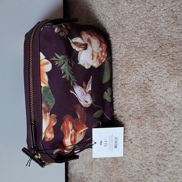 NWT! Floral Burgundy Dropp Kit/Toiletry Bag/Makeup Bag! - Picture 1 of 16